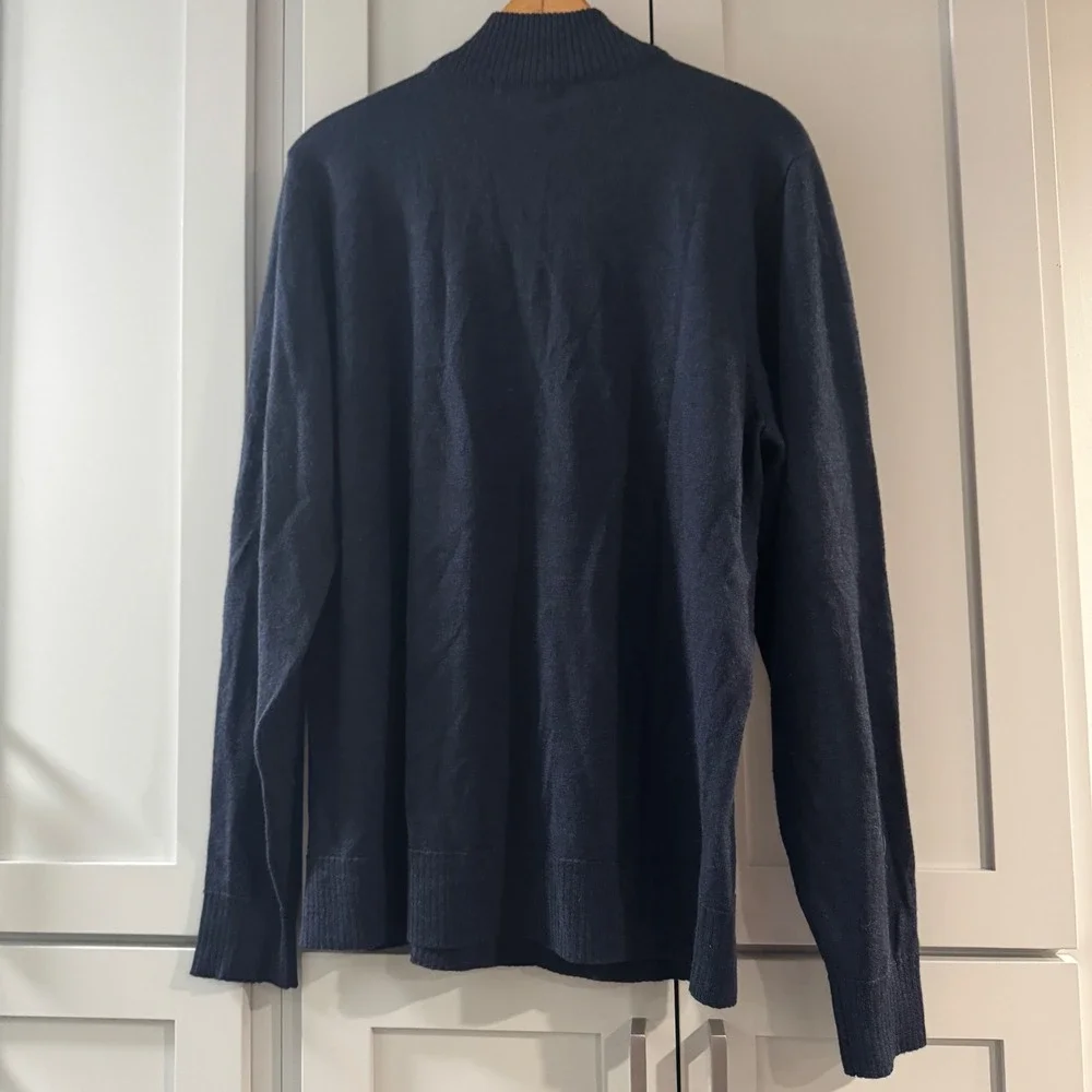 Smartwool Mens Merino Wool Blend Quarter Zip‎ Sweater Navy Blue Size M